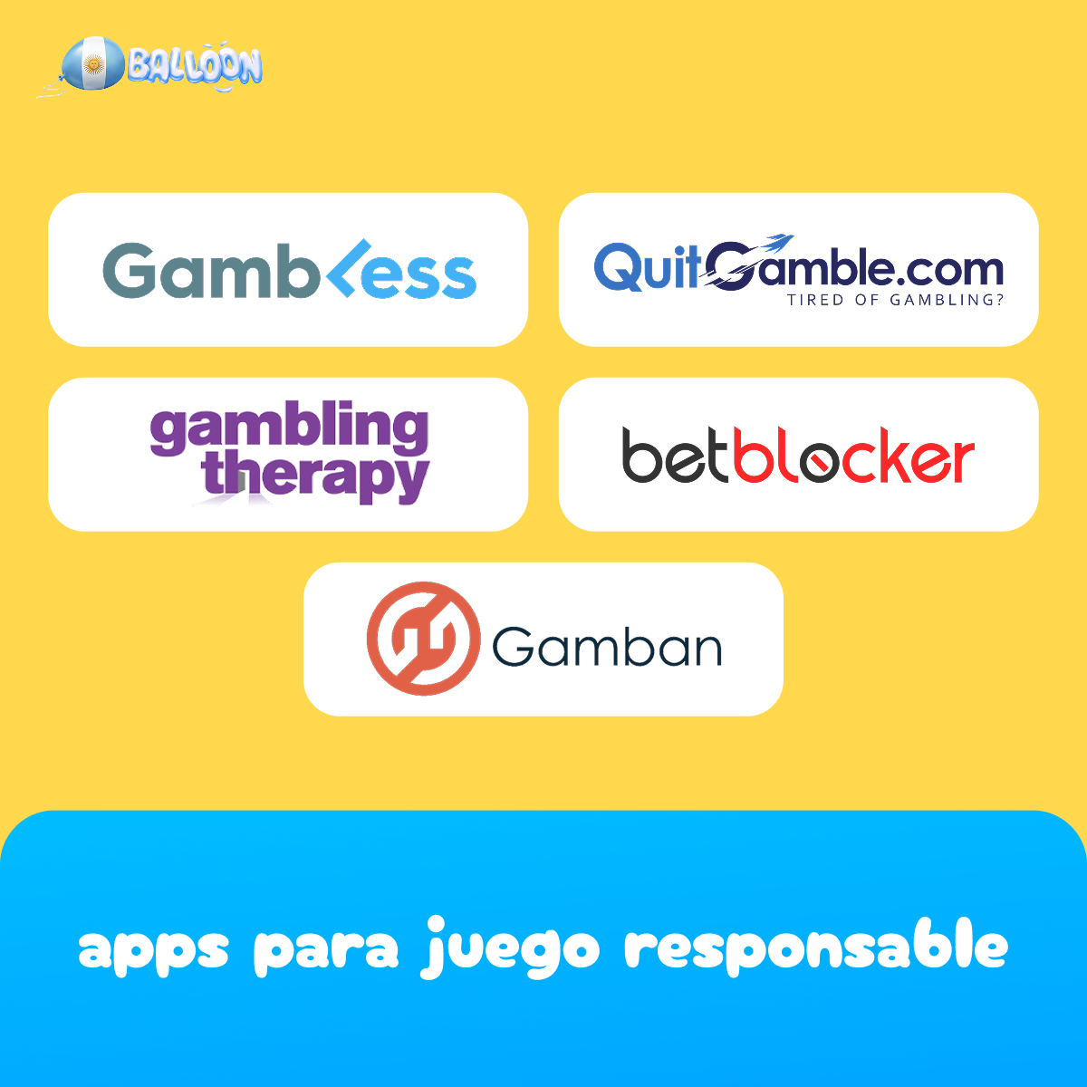 Aplicaciones de control sugeridas por Balloon